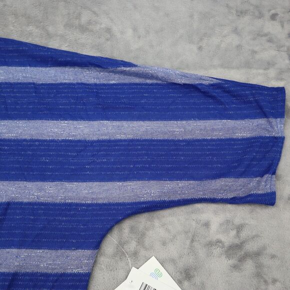 Lula Roe Sweater Womens S Blue Striped Lindsay Cardigan Komono Cover Up - Picture 13 of 14